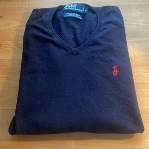 (M) Dark Blue Polo sweater.